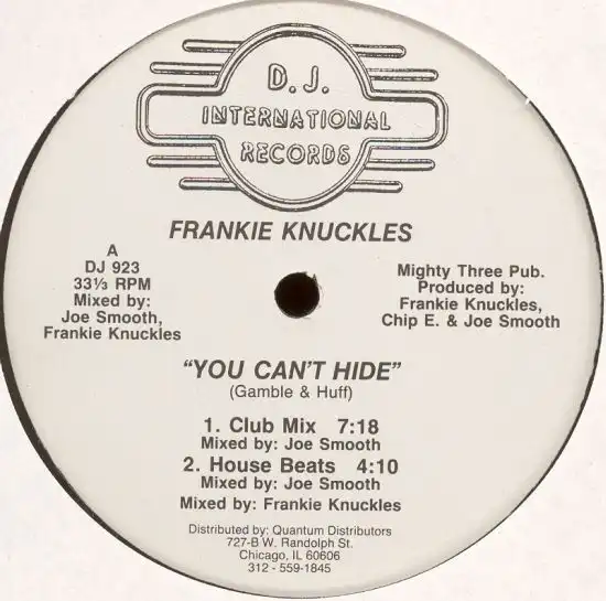  FRANKIE KNUCKLES ‎/ YOU CAN'T HIDE Υʥ쥳ɥ㥱å ()
