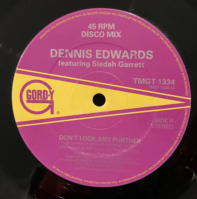 DENNIS EDWARDS FEATURING SIEDAH GARRETT / DON'T LOOK ANY FURTHERのアナログレコードジャケット (準備中)