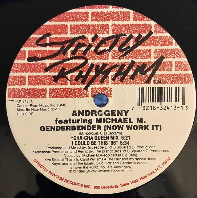 ANDROGENY FEATURING MICHAEL M. / GENDERBENDER (NOW WORK IT)のアナログレコードジャケット (準備中)