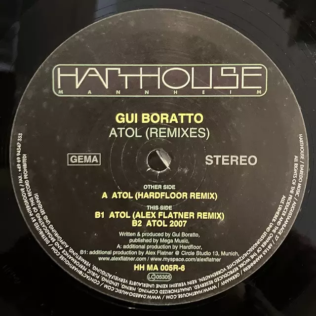 GUI BORATTO / ATOL (REMIXES)のアナログレコードジャケット (準備中)