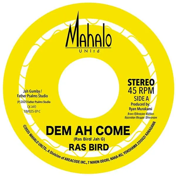 JAH GUMBY FEAT. RAS BIRD DEM AH COME / VIBRAZION VERSION PT.2のアナログレコードジャケット (準備中)