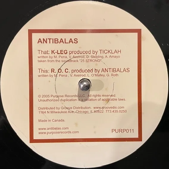 ANTIBALAS / K-LEG ／ R.O.C.のアナログレコードジャケット (準備中)