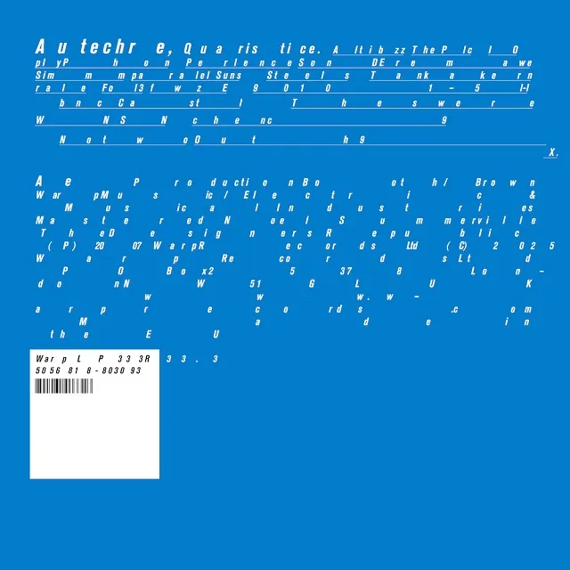 AUTECHRE / QUARISTICE (2025 REISSUE)のアナログレコードジャケット (準備中)