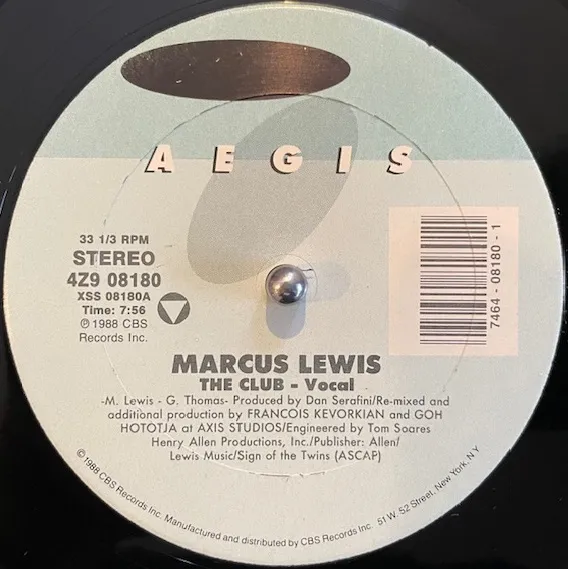 MARCUS LEWIS / CLUBのアナログレコードジャケット (準備中)