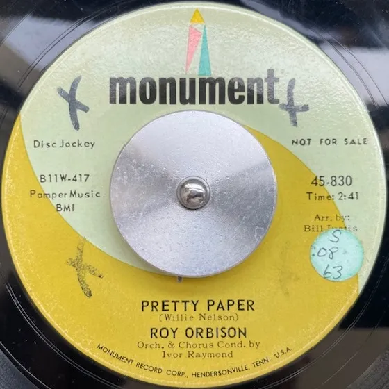 ROY ORBISON / PRETTY PAPER / BEAUTIFUL DREAMER (US PROMO)のアナログレコードジャケット (準備中)