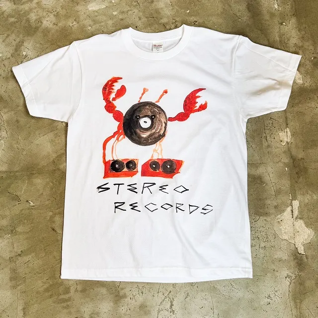 STEREO RECORDS T-SHIRTS レコガニティー WHITE L SIZE (design by RIKI HIDAKA)のアナログレコードジャケット (準備中)