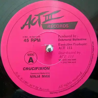 NINJA MAN / CRUCIFIXION ／ BIBLE KEYのアナログレコードジャケット (準備中)