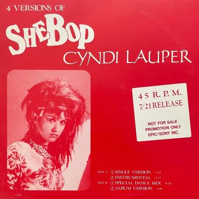 CYNDI LAUPER / 4 VERSIONS OF SHE BOPのアナログレコードジャケット (準備中)
