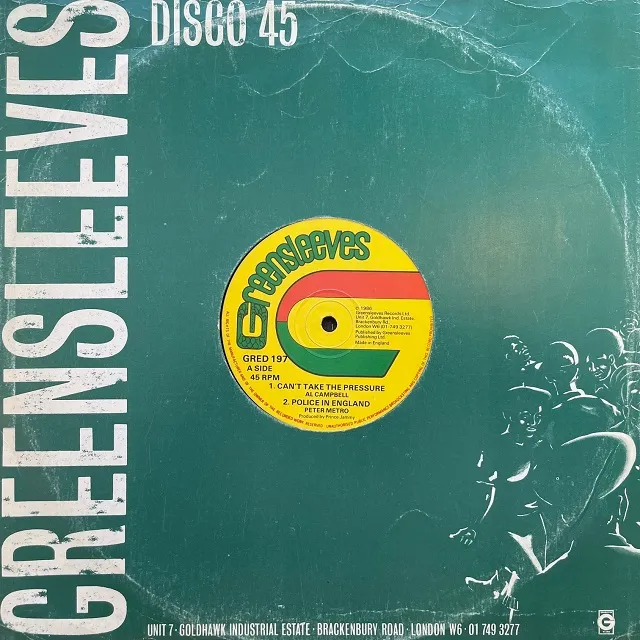 AL CAMPBELL / PETER METRO / CAN’T TAKE THE PRESSURE / POLICE IN ENGLANDのアナログレコードジャケット (準備中)